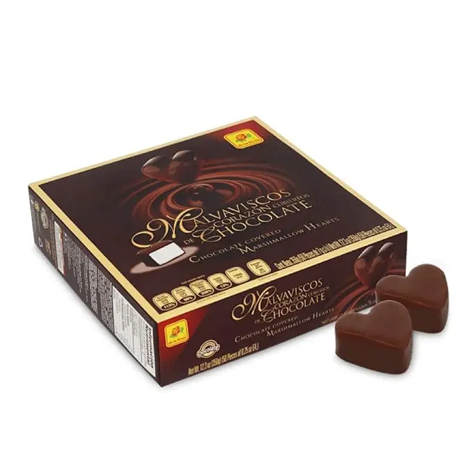 DE LA ROSA CHOCOLATE COVERED MARSHMALLOW HEARTS 50 CT