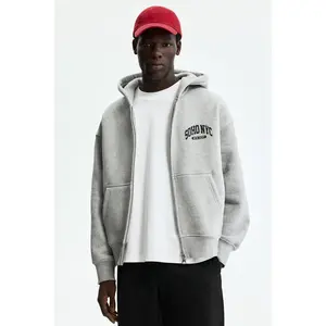 H&M Oversized Fit Printed zip-through hoodie