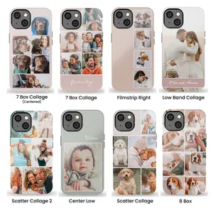 Personalized Phone Case Photo Collage Hard Plastic Phone Case Cover For Apple Iphone 16e Case Iphone  15 14 13 Pro Max Plus Mothers Day Gift