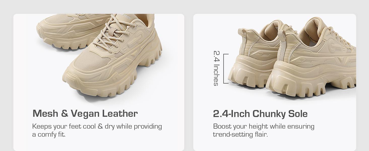 Dream Pairs Women's Bold Sneaker Platform Lightweight Chunky Sneakers