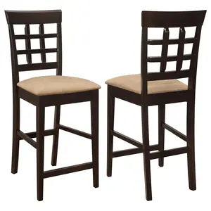 Gabriel Lattice Back Counter Chair in Cappuccino (Set of 2)
