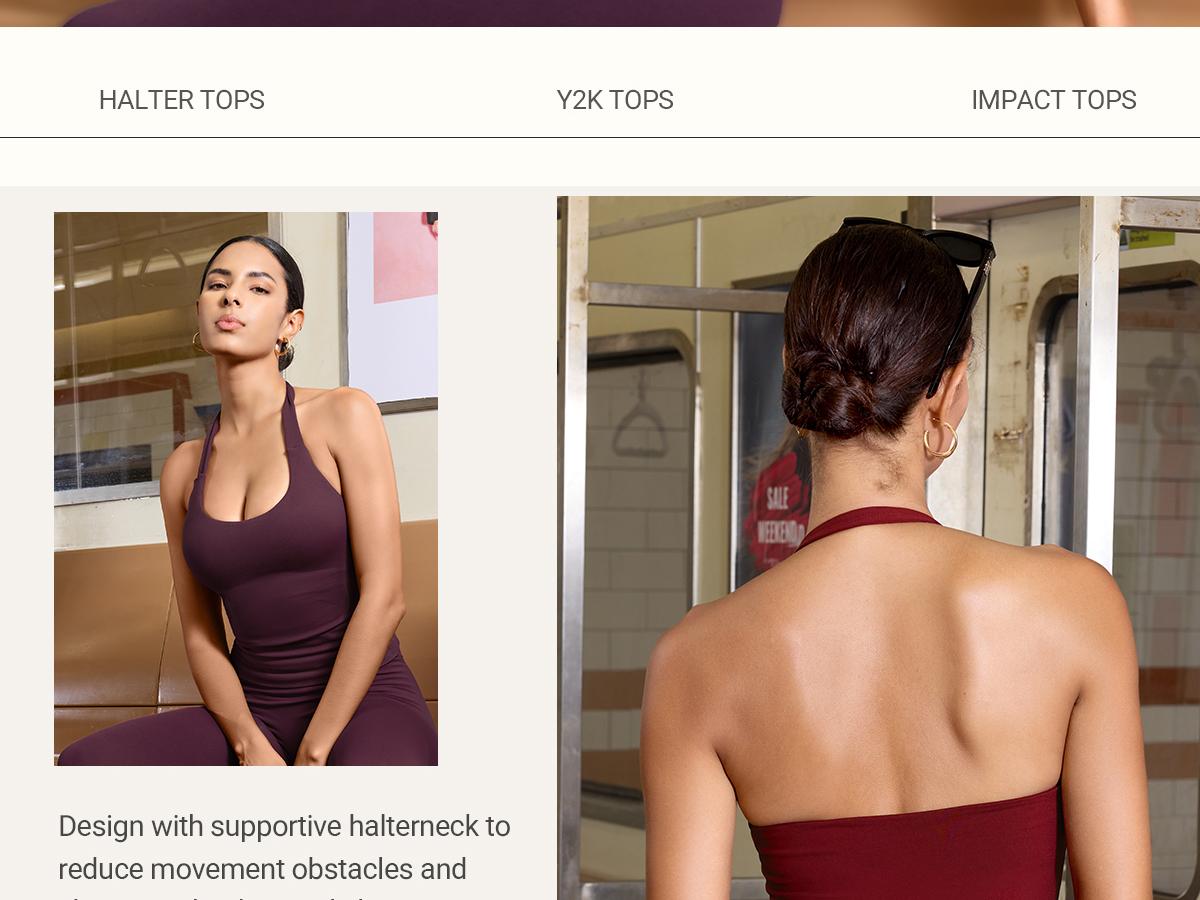 YEOREO SoftHue Women's Impact Halter Tank Top Longline Backless Scoop Neck Built-in Bra Sports Workout Gym Crop Top YEOREO SoftHue Women's Impact Halter Tank Top Longline Backless Scoop Neck Built-in Bra Sports Workout Gym Crop Top