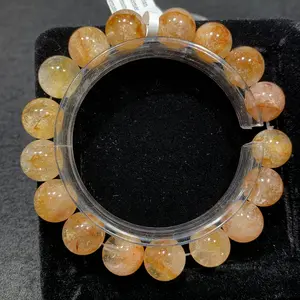 【Brazilian herkimer diamond hematoid matrix】Herkimer diamond hematoid matrix Bracelet, Stretch Gift for Women, Elastic Adjustable Healing Jewelry