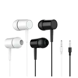 2 Packs of Earphones with Microphone - Black & White