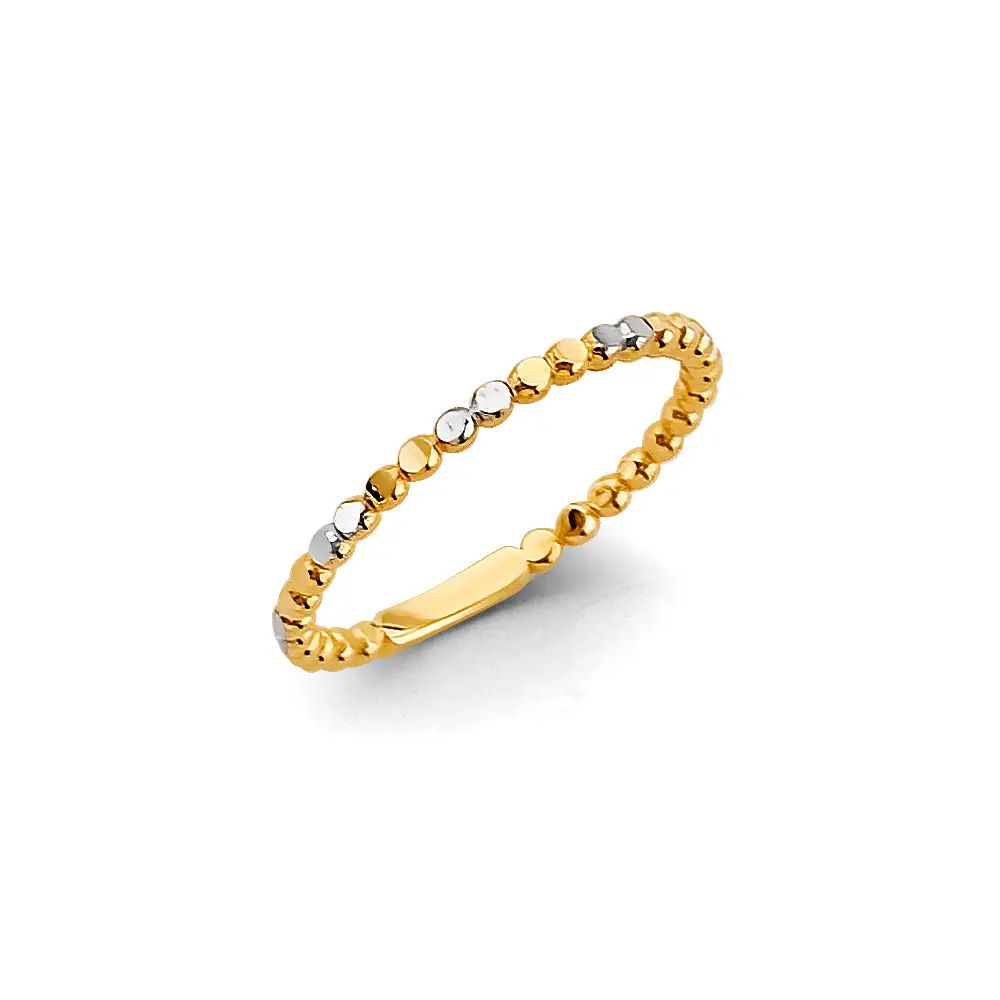 14k gold diamond-cut flat beaded stackable thumb ring (3129) 14k gold diamond-cut flat beaded stackable thumb ring (3129)