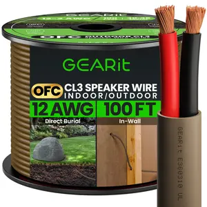 12/2 AWG OFC Outdoor Speaker Wire, Brown