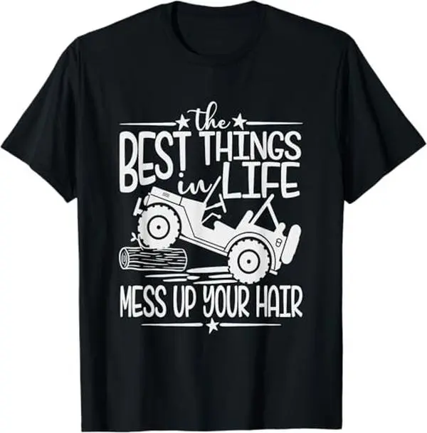 Men's Vintage Jeep Graphic Short-Sleeve Cotton Tee - Menswear Standard Fit Retro Offroad Top for Car Lovers & Outdoor Adventure