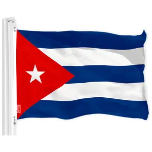 G128- NOT EMBROIDERED Republic of Cuba Cuban Flag | 3x5 feet | Printed 150D, Indoor/Outdoor, Vibrant Colors, Brass Grommets, Quality Polyester, Much Thicker More Durable Than 100D 75D Polyester