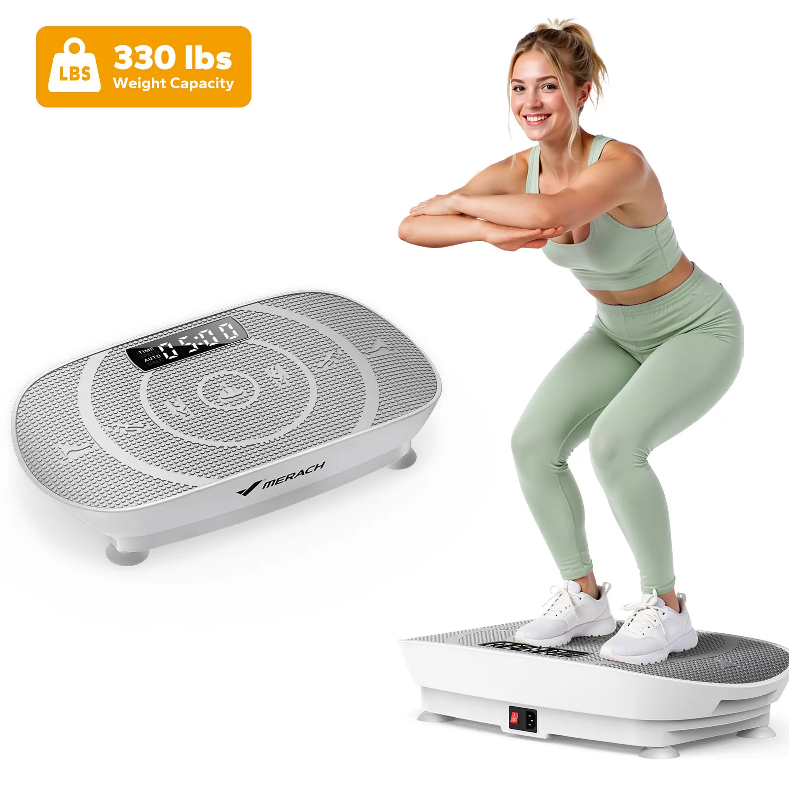 【Live Link only】Merach Slim Vibration Plate Exercise Machine Lymphatic Drainage Fitness Machine Vibrations Compact Design Fitness Home Gym Equipment Whole Body Workout BackToSchool