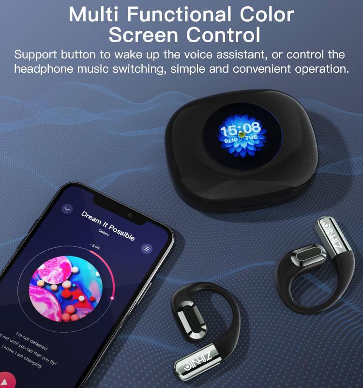 ZIHNIC Wireless Open Ear Earbuds Bluetooth 5.4,OWS Headphones,Wireless Earphones,35Hours Playtime,lPX5 Waterproof,TF card,new 2026 Audio Electronic Headset