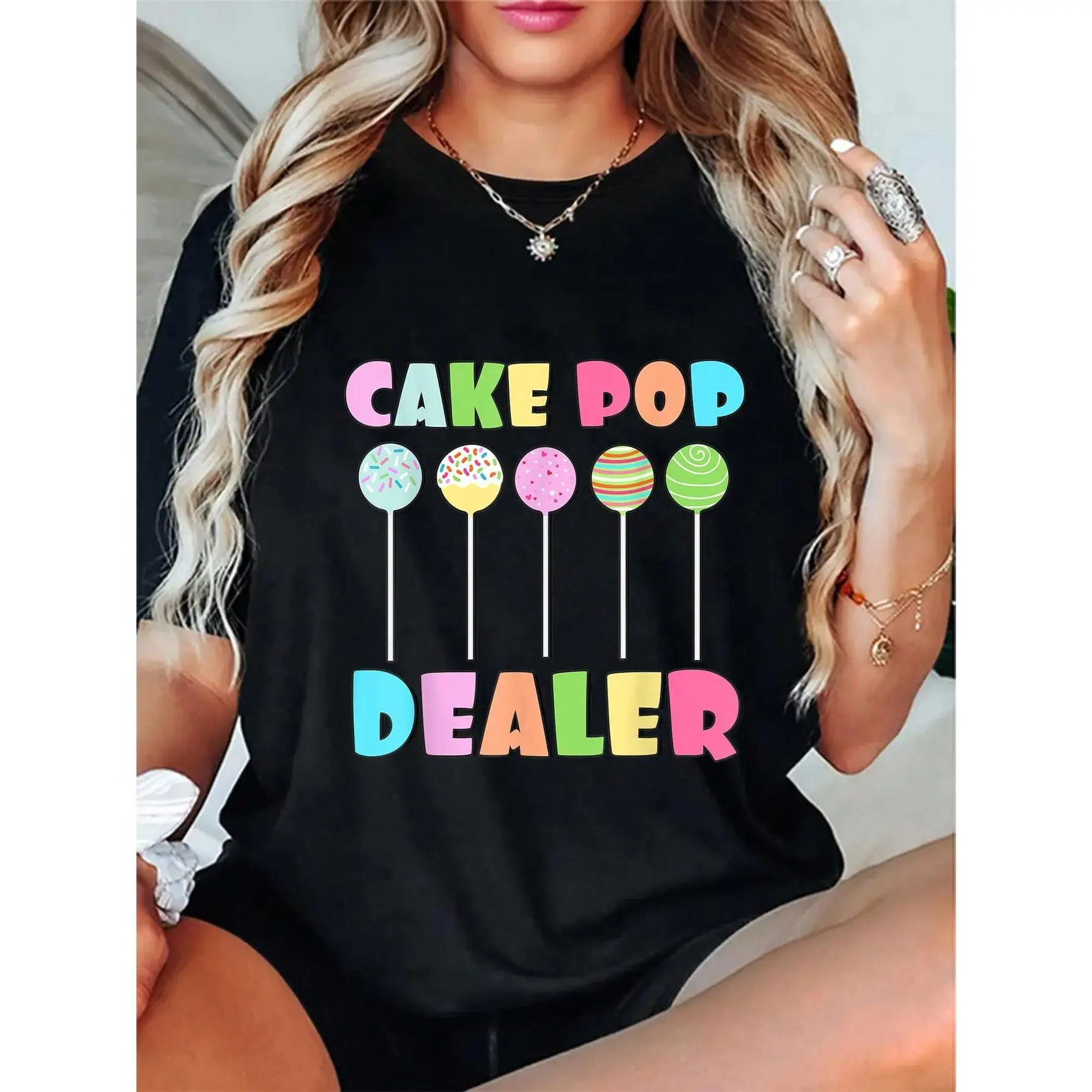 100% Cotton Cake Pops Maker Sweets Funny Baker As Cake Pop Dealer T-Shirt