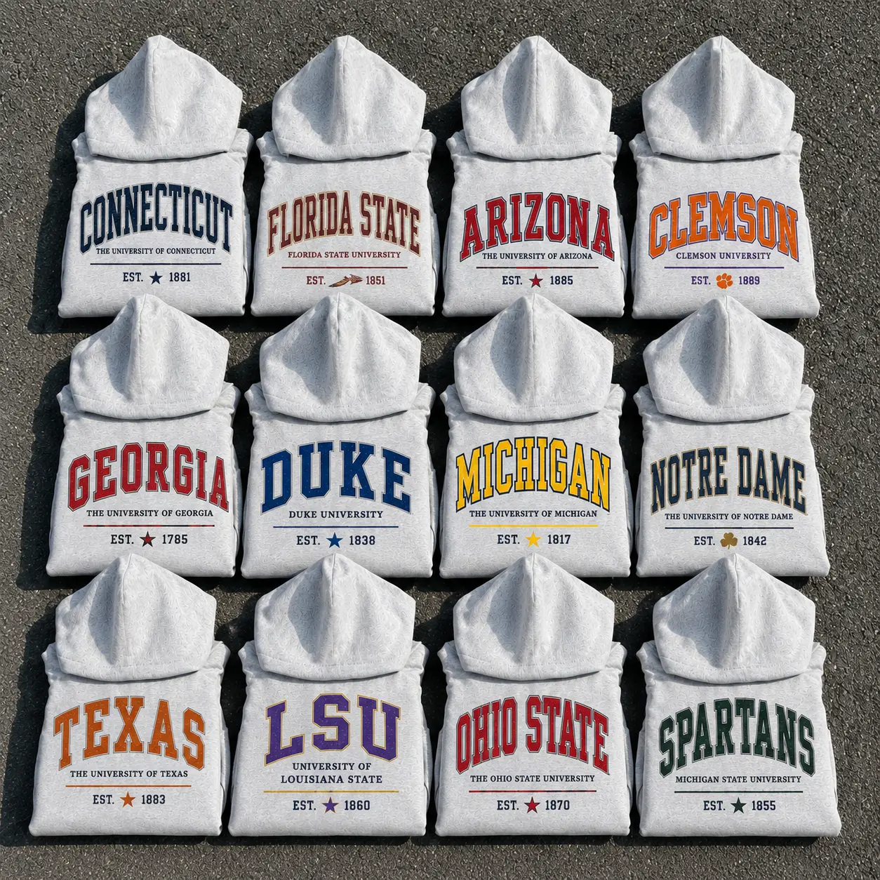 All Team College Football Hoodie, University Seal Hoodie