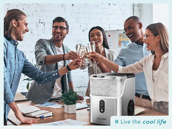 EUHOMY Nugget Ice Makers Countertop, Pebble Ice Maker Machine with 35lbs/24H&33lbs/24H Soft Ice, Self-Cleaning Sonic Ice Maker with Ice Scoop&Basket, Utensils, Pellet Ice Maker for Home/Kitchen/Office EUHOMY Nugget Ice Makers Countertop, Pebble Ice Maker Machine with 35lbs/24H&33lbs/24H Soft Ice, Self-Cleaning Sonic Ice Maker with Ice Scoop&Basket, Utensils, Pellet Ice Maker for Home/Kitchen/Office