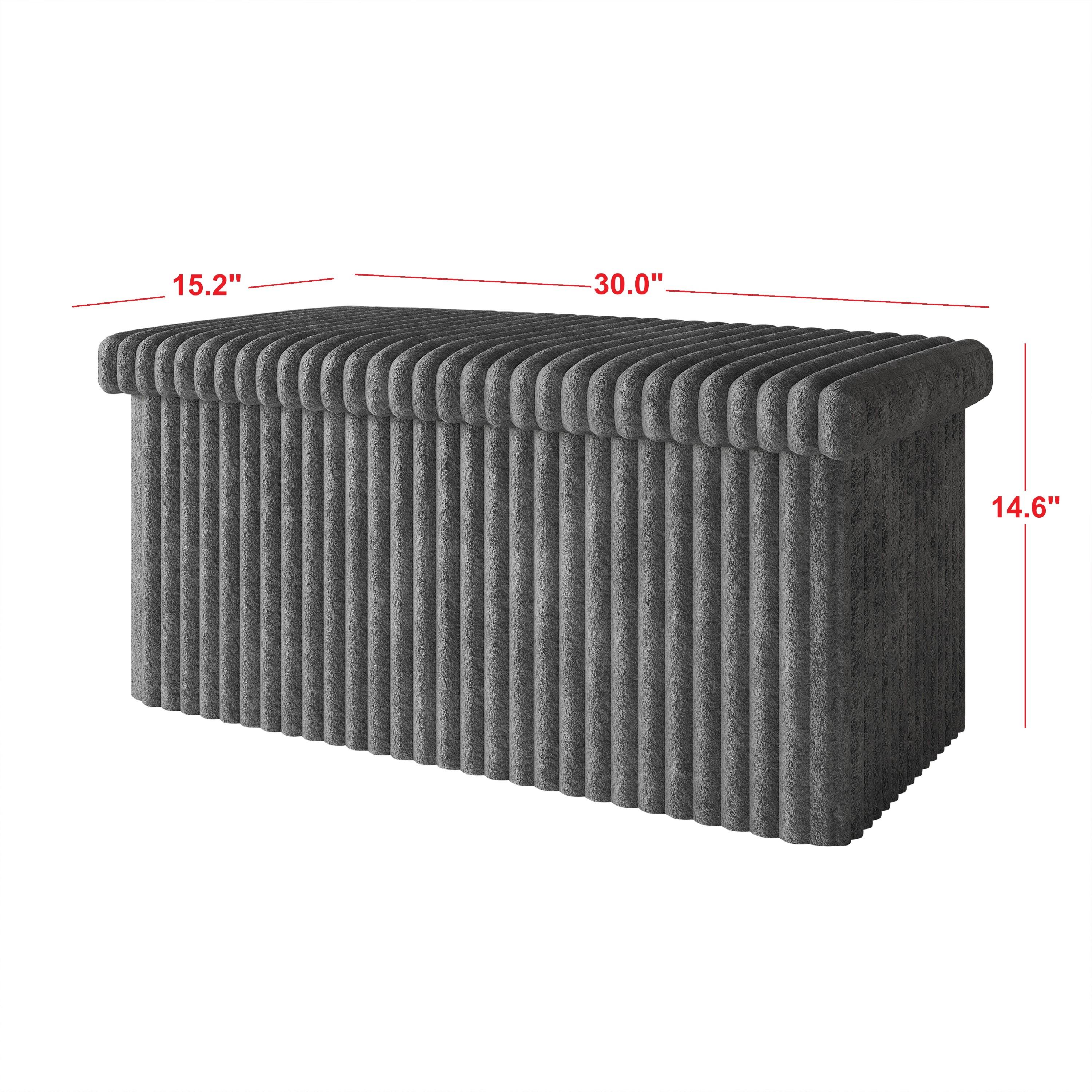 Favorer 12"/30"/42" Tufted Upholstered Folding Storage Ottoman Bench