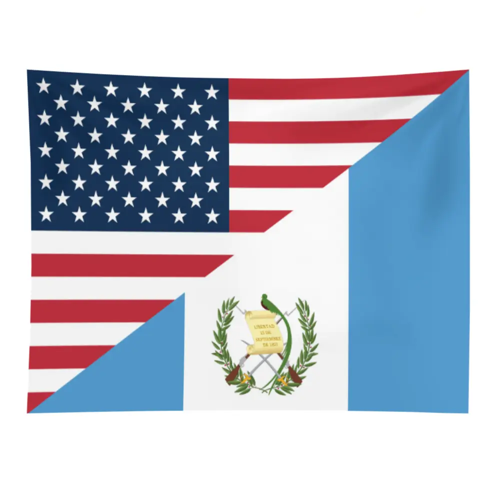 3x5ft USA Guatemala Combined Flag, Christmas Flag for Home Decor, Indoor Outdoor Flag, All Seasons Decor Banners Ornaments Photoshootbackdrop