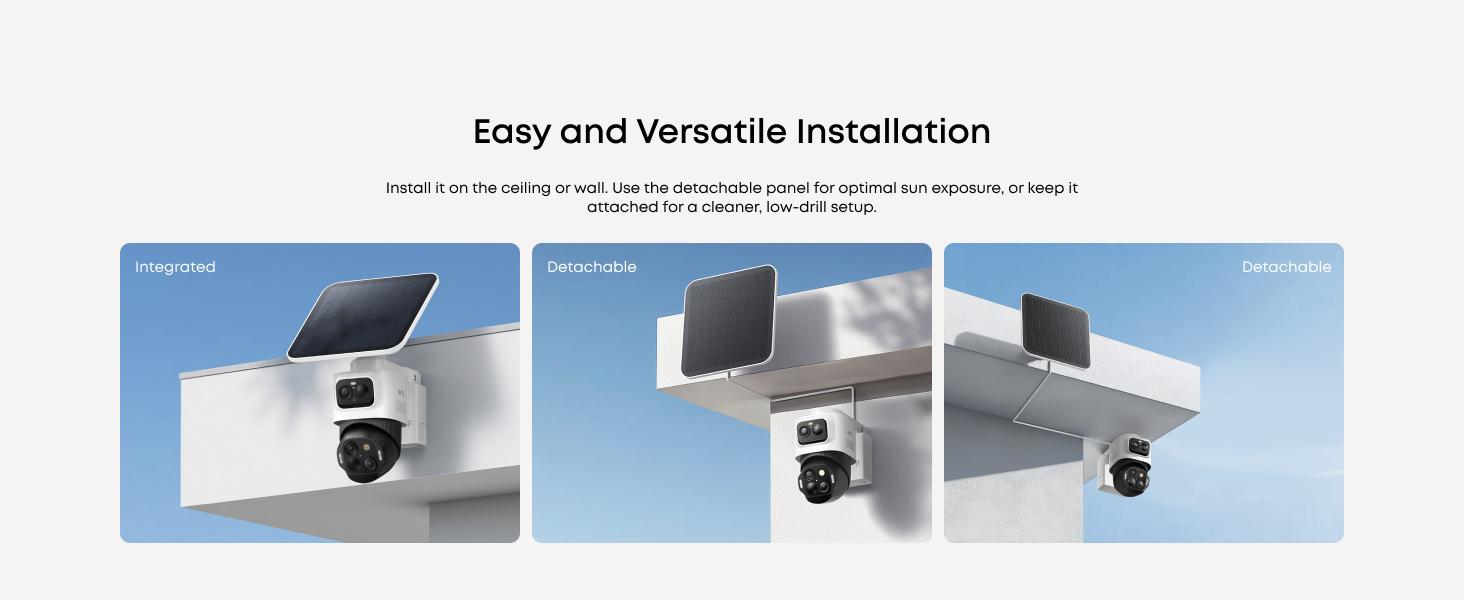 eufy Security eufyCam S4（4-Cam Kit with Homebase S380）, Solar Security Camera Wireless Outdoor, Triple Lens Bullet-PTZ Cam, 4K UHD, 360° Pan and Tilt, Auto Track, 8× Hybrid Zoom, Color Night Vision, HomeBase S380 Compatible