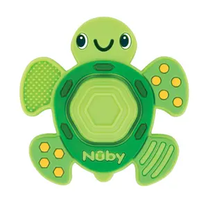 Nuby Teethe N' Pop Sensory Play Teether - Baby Teething Toy - 3+ Months - Turtle