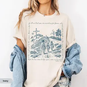 Comfort Colors Women of Easter T-shirt celebrating He Is Risen, perfect for Good Friday and Easter Day, featuring Jesus, faith-inspired design on a comfy religious tee.
