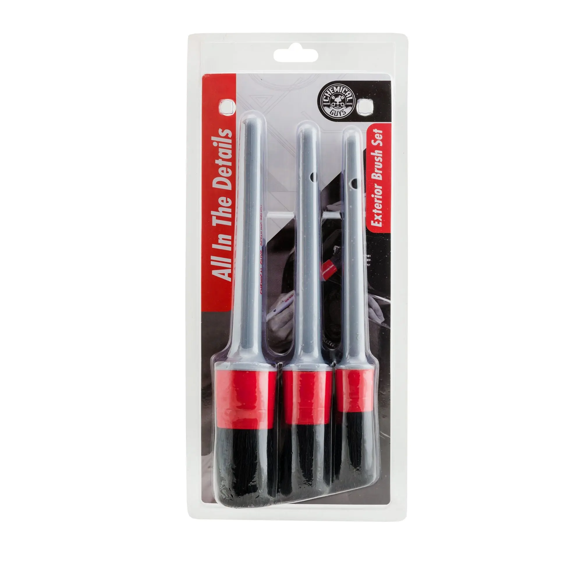 Chemical Guys All In The Details Exterior Car Detailing Brushes - Precision Tools for Door Jamb, Side Mirror Cleaning, Car Detailing Brush