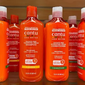 Cantu Shea Butter Sulfate Free Cleansing Cream Shampoo (13.5fl oz/40l) and Cantu Shea Butter Sulfet Free Hydrating Cream Conditioner (13.5fl oz/400ml) Set of 2.