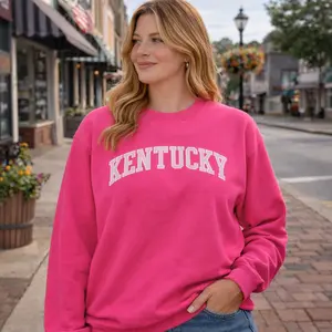 Kentucky Sweatshirt | Pink Arched Lettering | Unisex Classic Fit