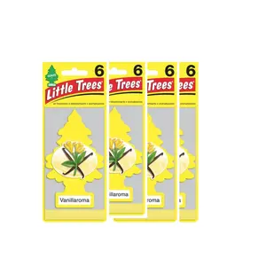 CAR-FRESHNER LITTLE TREES Hanging Paper Air Freshener, Vanilla Scented Vanillaroma, 24-Pack Value for Home or Vehicle