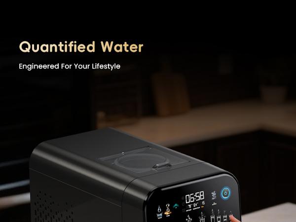 ecozy Nugget Ice Dispenser, Ultra-quiet Smart 2-in-1 Pebble Ice Machine Countertop & Water Dispenser with App Control, Easy Self-Cleaning, Auto Lighting, TDS Monitor, Measured Dispensing, Christmas Gift, Holiday Haul Gift