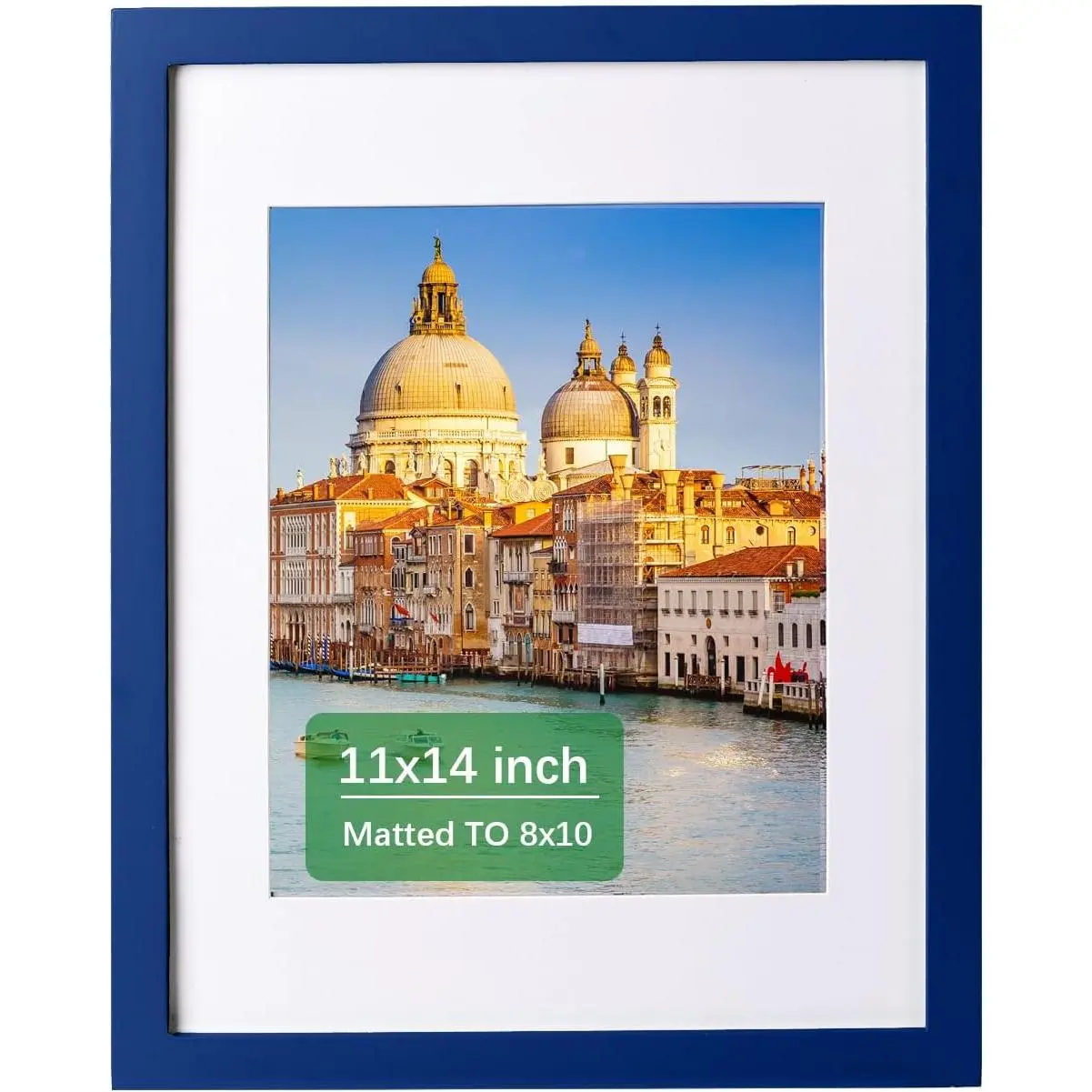 11x14 Picture Frame Dark blue Solid  Photo Frames Display Pictures 8x10 with Mat or 11x14 Without Mat Colorful Frame For Tabletop Display or Wall