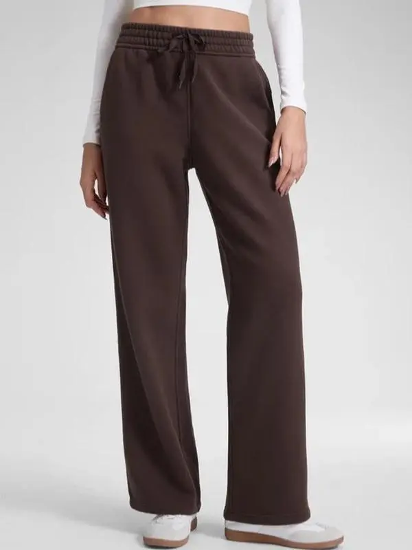 CRZ YOGA Fleece Lined Sweatpants 28"/30"/32" Straight Leg, Midweight, Casual, Soft, Breathable, Warm, Cotton, Pockets, for Women