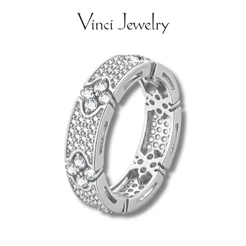 925 Sterling Silver   Luxury Full Eternity Flower Crystal Ring Elegant Sparkling Band for Women Wedding Anniversary Promise Engagement Gift Minimalist Stackable Everyday Jewelry Birthday Party Date Night Fashion Statement Luxury Look for He