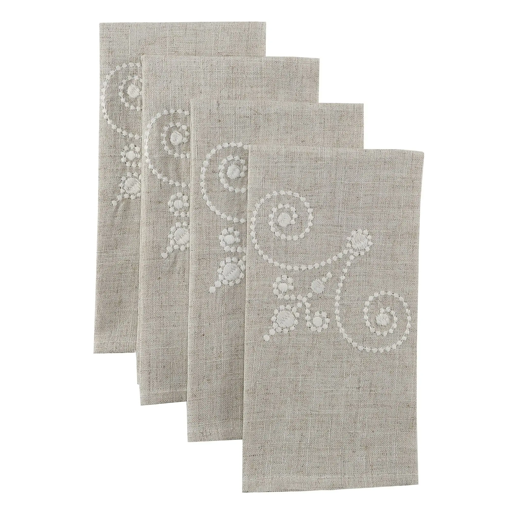 Lenox French Perle Linen Embroidered Napkins, Set of 4