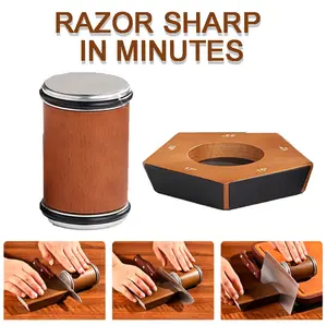 Professional Rolling Knife Sharpener Kit with Magnetic Angle Support, Diamond Sharpening System, Fixed Angle Kitchen Knife Sharpener 15°/17°/20°/22°