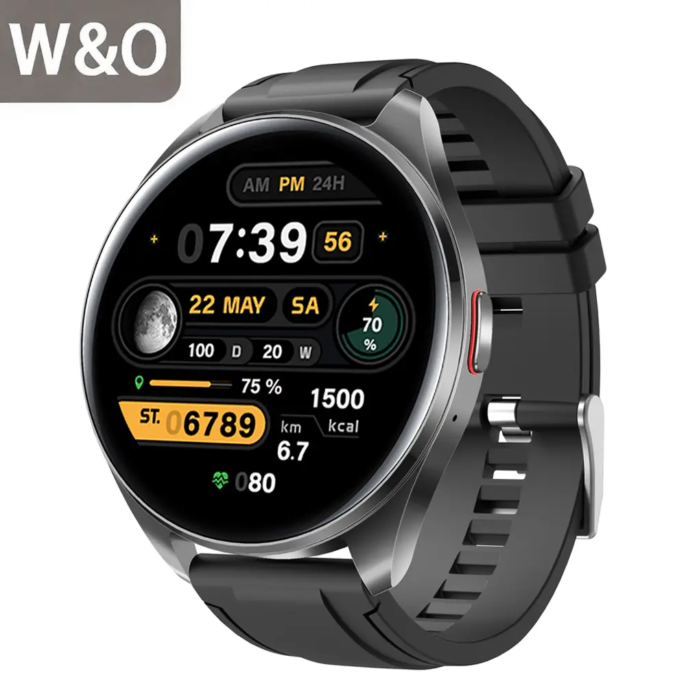 W&O Smart Watch for Men & Women, Wireless Calling Dialing 100+ Sport Modes Fitness Tracker with Various APP Reminders Call Message Reminder Touch Screen Compatible with iPhone Android Wearable Smart Bracelet Digital Wristwatch, Father 's Day Gift