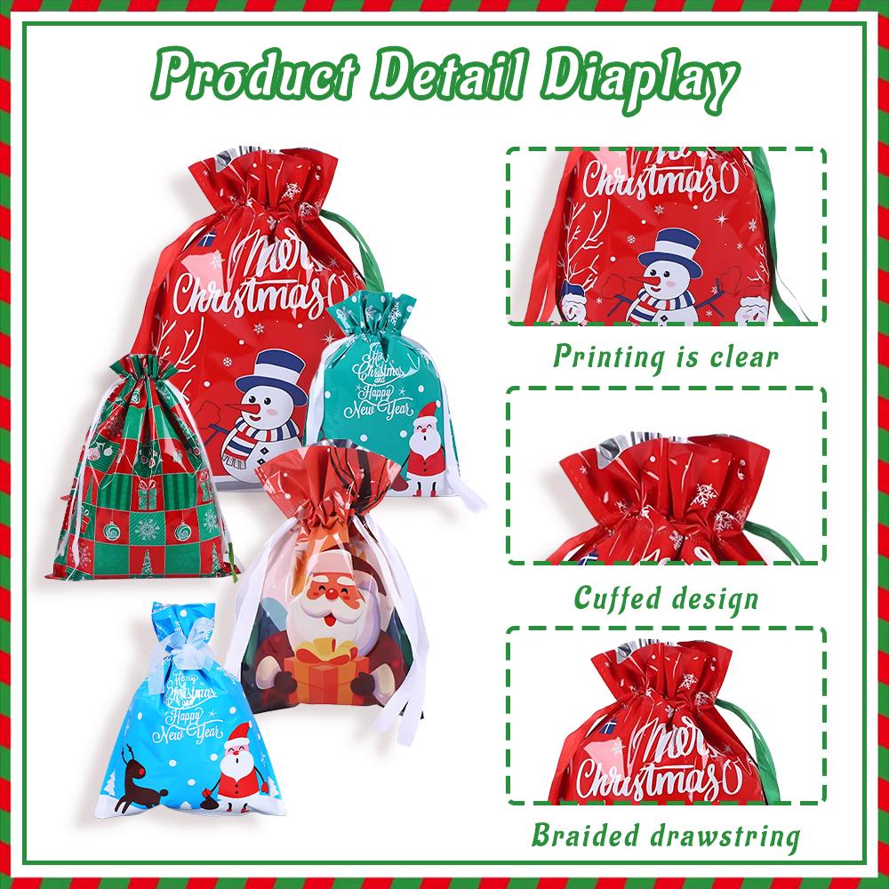 50PCS Christmas Gift Wrapping Set (25 Colorful Bags + 25 Tags) – Random Patterns, Say Goodbye to Single-Style Gift Bags, Perfect for Holiday Gifts