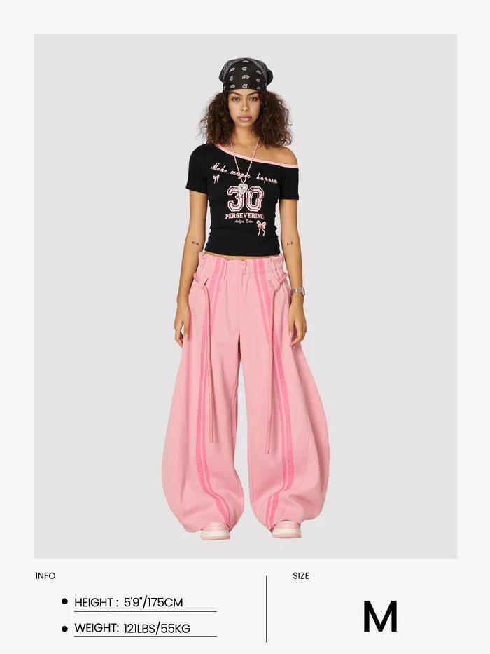 Aelfric Eden Y2K Stripe Baggy Pants 2025 Elastic Waist Trend Lantern Trouser Vintage Wide Leg Unisex Basic Bottoms Aelfric Eden Y2K Stripe Baggy Pants 2025 Elastic Waist Trend Lantern Trouser Vintage Wide Leg Unisex Basic Bottoms