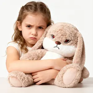 Anger Bunny — Cute plush rabbit decoration for the bed — Softest plush toy, brown plush bunny — A great gift for children, a surprise present,summervibes