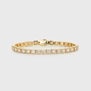Micro Clustered Tennis Bracelet 14K Gold Plated - 5mm