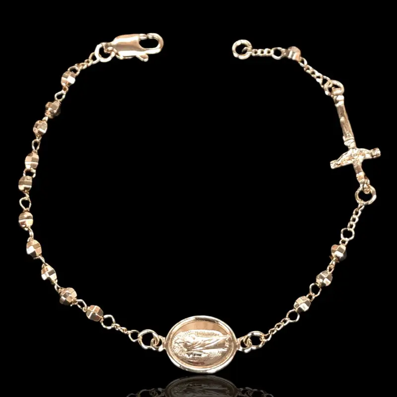 Guadalupe rosary cross bracelet