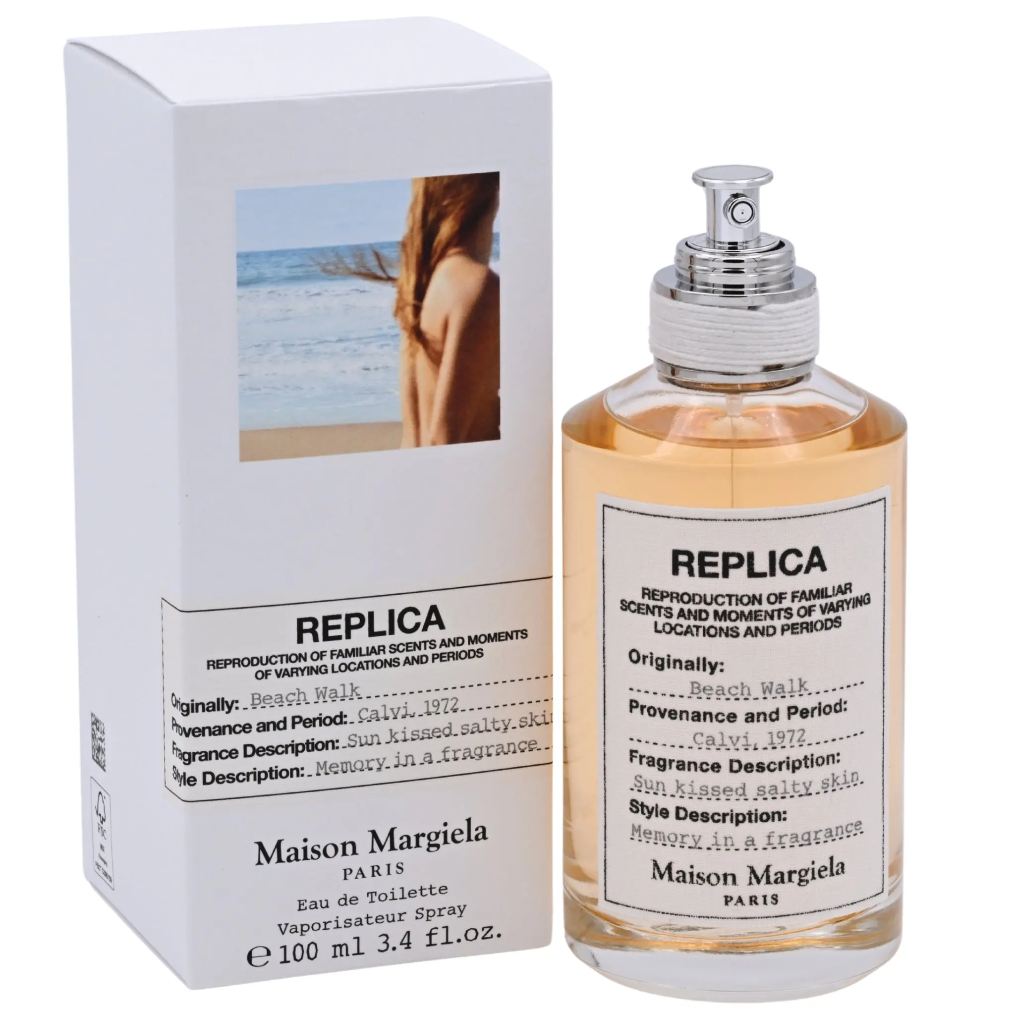 Maison Margiela Replica Beach Walk Eau de Toilette Spray - Women's Perfume with Coconut Milk, Aromatic Floral-Citrus Woody Blend, 3.4 fl oz, Gifts for Women, Smell Good All Day, Scent Layering Layering Perfume for Everyday Wear