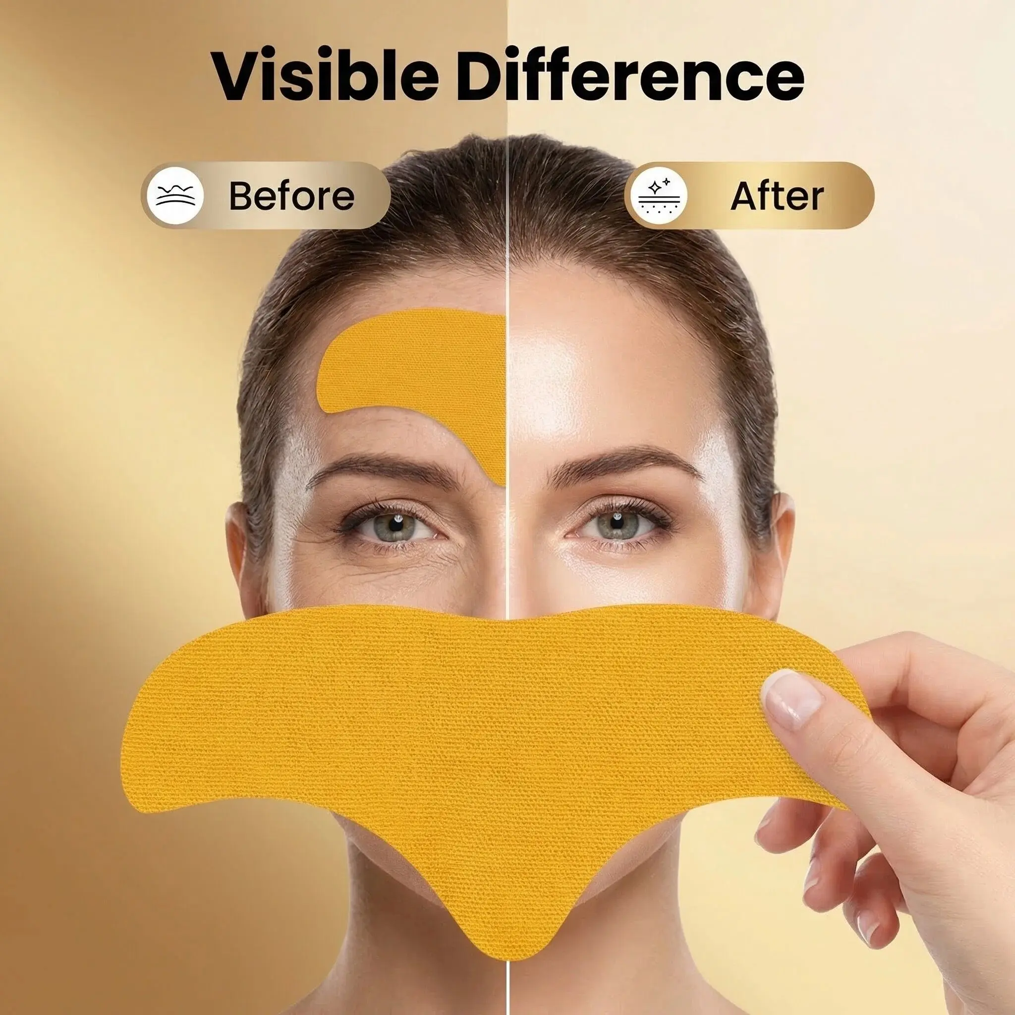 Hypoallergenic Overnight Wrinkle Patches，forehead tape，overnight hydrogel mask，anti wrinkle patch，EELHOE Wrinkle Smoothing Forehead Patches CollagenSheet for Sensitive Skin Non-comedogenic Facial Mask 10 pcs