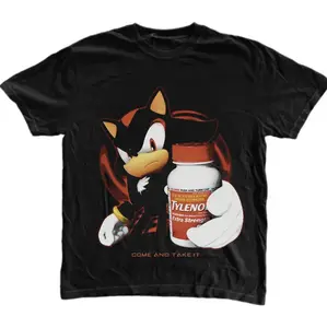 Tylenol Come And Take It T-Shirt, Shadow the Hedgehog Shirt, Sonic Shirt, Gothic Grunge Y2k Emo Scene Amity Affliction Style Clothes Unisex Cotton Crewneck T-Shirt Menswear Womenswear Streetwear Top