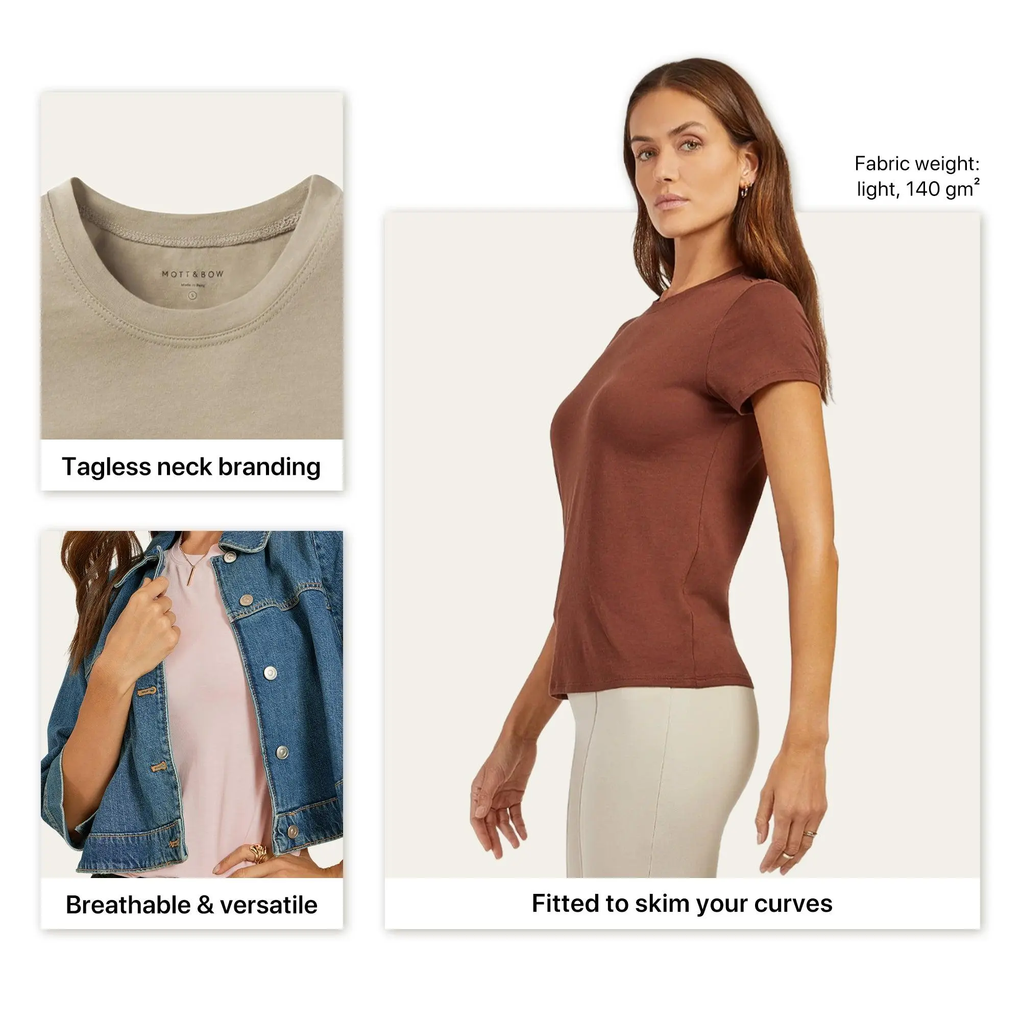 Mott&Bow | Fitted Crew Marcy Tee tt Mott&Bow | Fitted Crew Marcy Tee tt