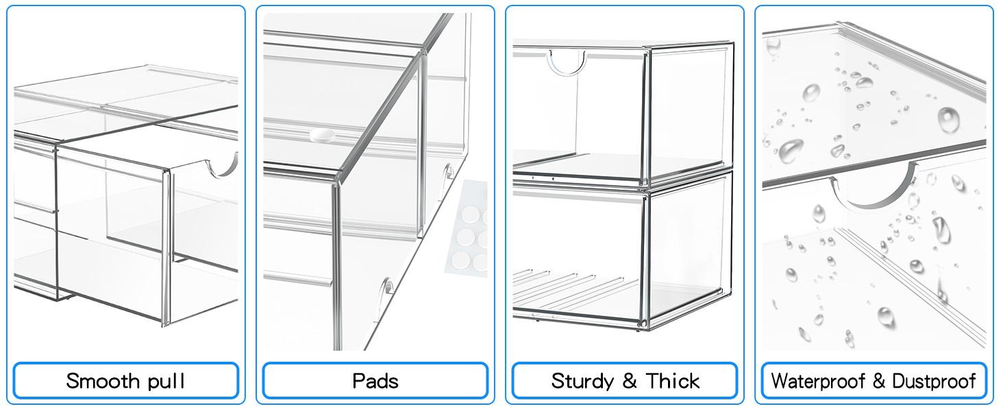 13 Drawers Clear Stackable Acrylic Storage Box, Versatile Organizer for Bathroom, Vanity, Kitchen Cabinets, Pantry & Home Organization Storage Containers 13 Drawers Clear Stackable Acrylic Storage Box, Versatile Organizer for Bathroom, Vanity, Kitchen Cabinets, Pantry & Home Organization Storage Containers
