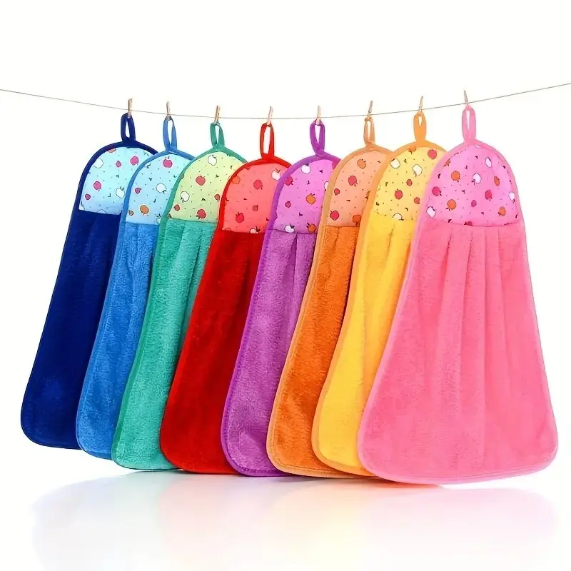 4pcs Home kitchen and bathroom supplies, soft hand towels, absorbent cloths, dishwashing cloths, hanging cloths(random color)