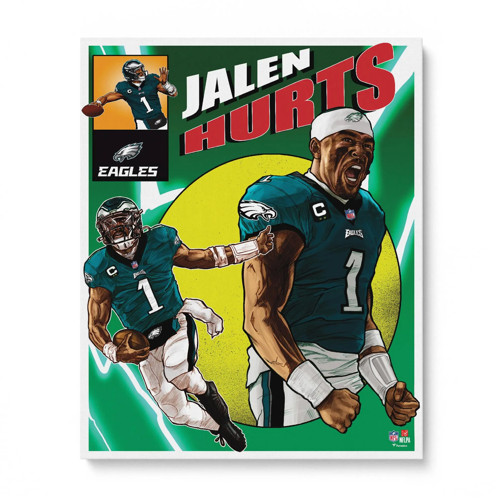 Jalen Hurts Philadelphia Eagles Unsigned 16" x 20" Photo Print - Art by Brian Kong - NFL Memorabilia
