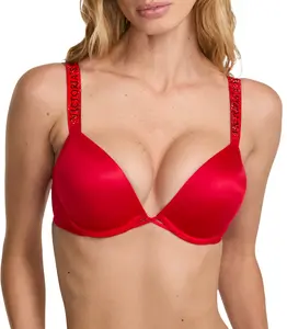 Victoria's Secret Bombshell Logo Shine Strap Add-2-Cups Push-Up Bra