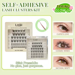 GIFT | Lashterally All You Need AU Lash Kit - 3 Styles in One Set with 38 Clusters - Travel Pack for Flawless Eyes - Handy & Compact Makeup Cosmetic Eyelash Extensions