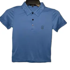 playera de niño  polo azul