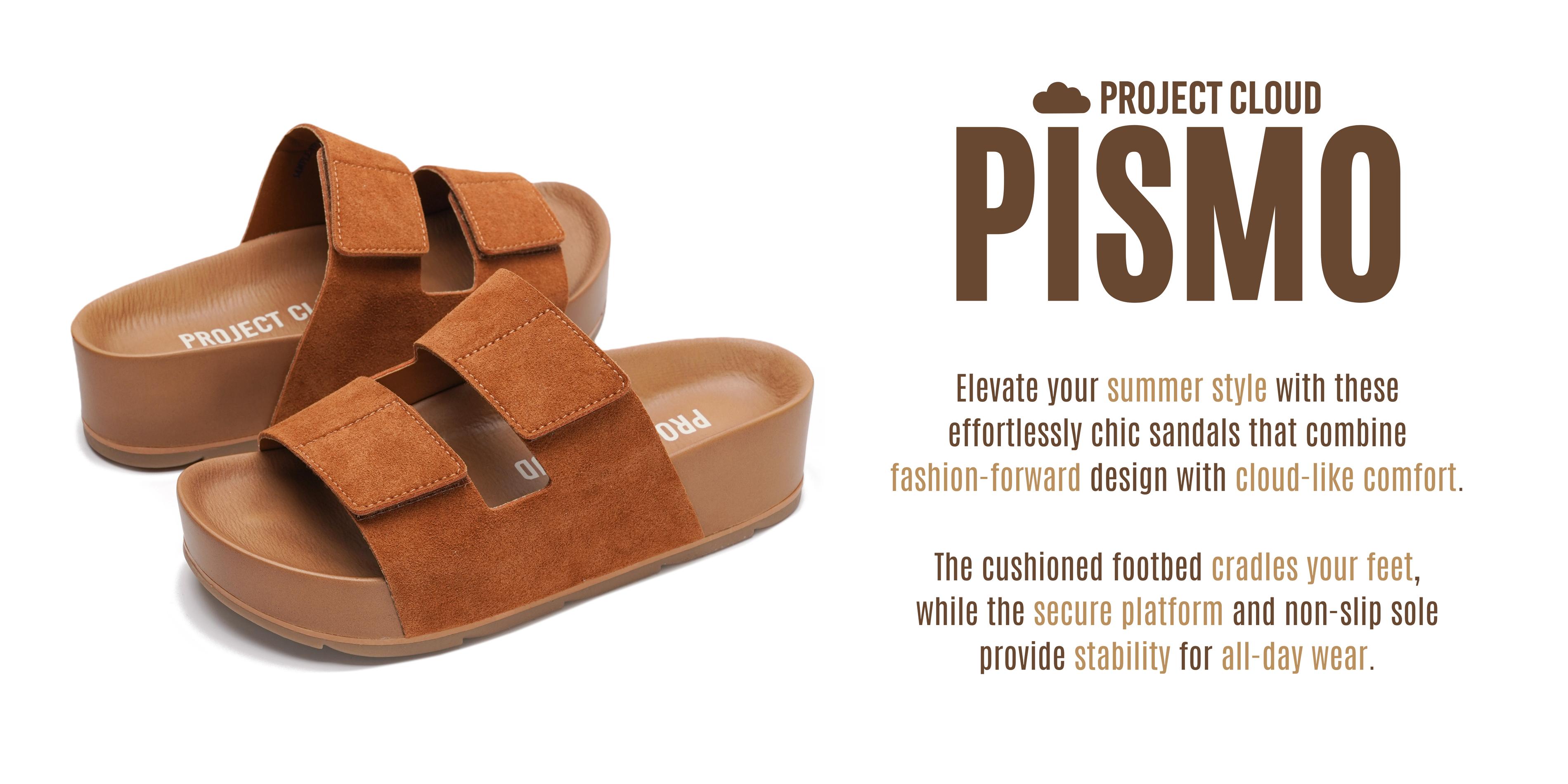 Project Cloud Women's | Platform Sandals | Plush & Soft Insole | Lightweight | Non-Slip - Pismo