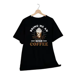 Trendy Unisex Coffee Lover Tee with Iced Coffee Pattern